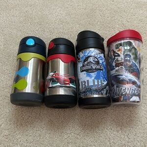 EUC Thermos and Tervis toddler sippys and tumbler, Disney, Jurassic and Marvel